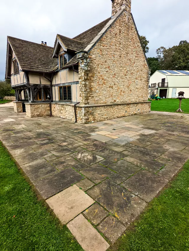 Driveway and patio cleaning before