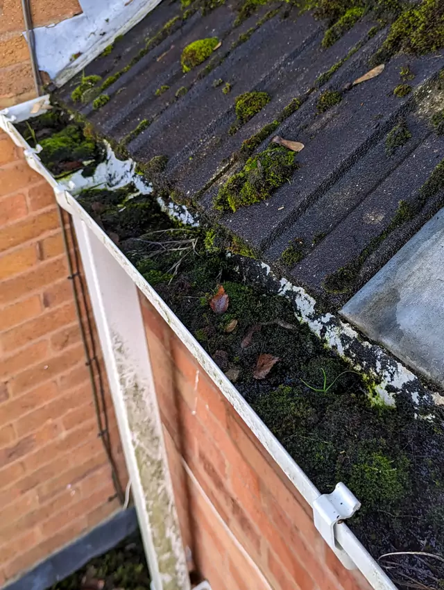 Gutter cleaning upvc gutter before photo